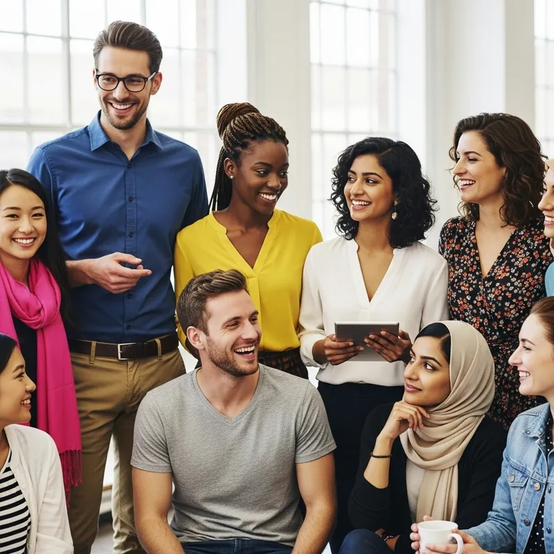 Diverse Group of Eight People | 2 Caucasian Men, 6 Women of Various Descent