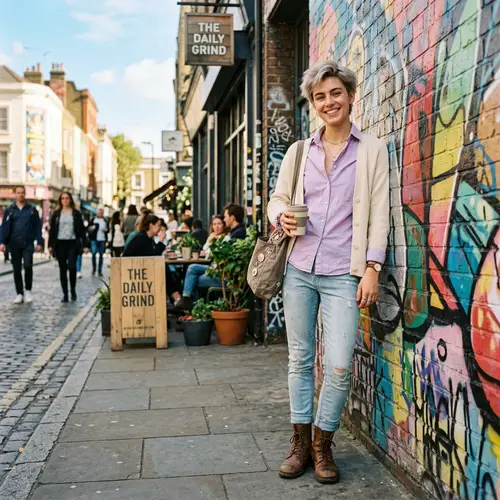 Fashionable Young Individual with Androgynous Features