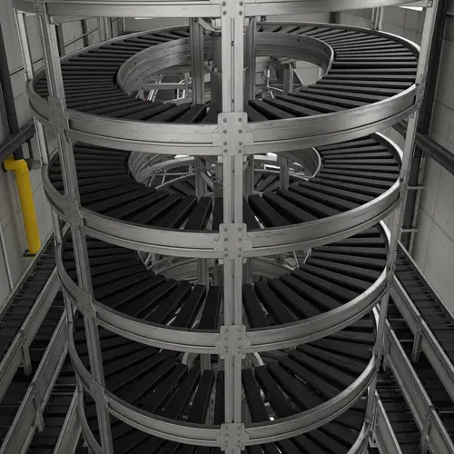 Conveyor Belt Spiraling Downwards - Efficient Handling Solution