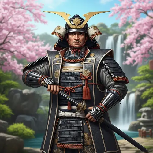 Authentic Samurai in Traditional Edo Period Attire