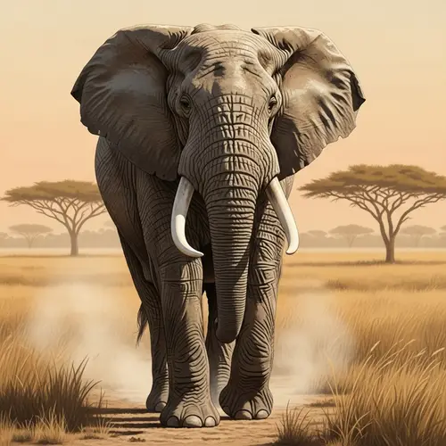 Majestic Adult Elephant in African Savannah | Wildlife Scene