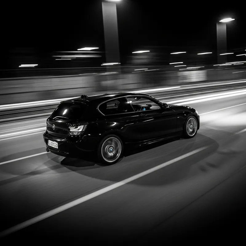 Sleek Black BMW 118d in Urban Street Racing