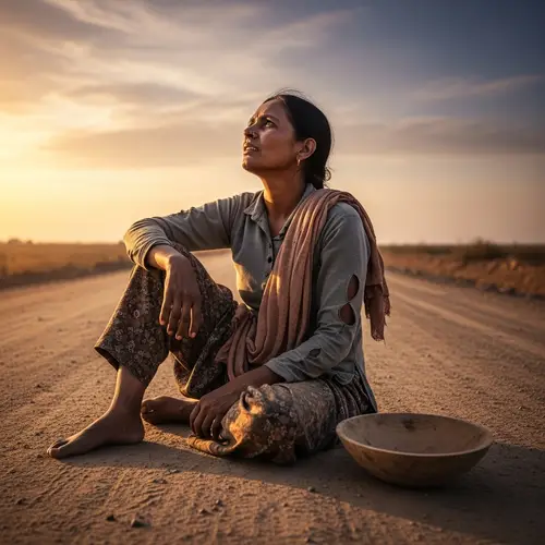 Hopeful South Asian Woman in Desperate Need | Support in Tough Times