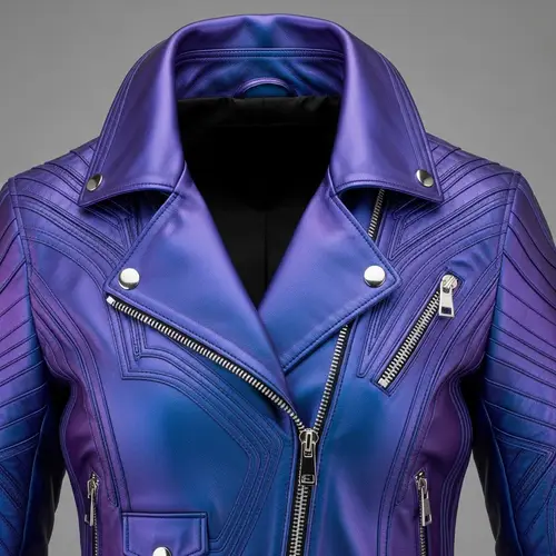 Contemporary Fashion Royal Blue and Purple Leather Jacket