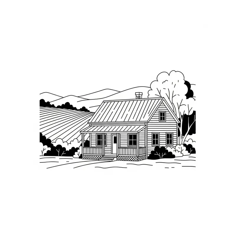Minimalist Pastoral House: Black and White Popart