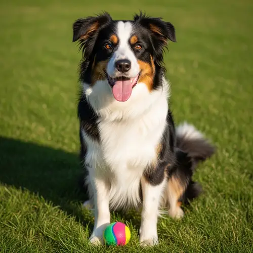 Adorable Medium-Sized Dog with Shiny Black and White Fur Coat