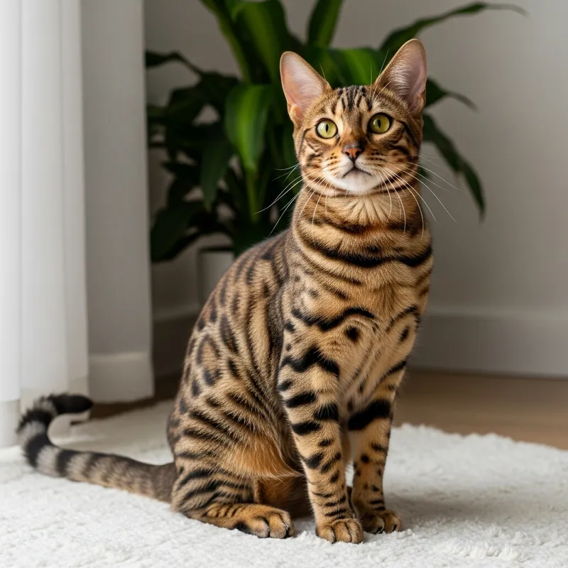 Adorable Brown Tabby Cat with Unique Stripes