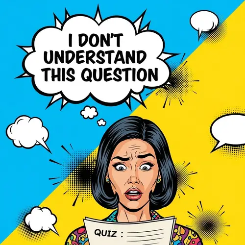 Hispanic Female Quiz Confusion Artwork