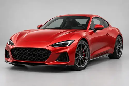 Sleek Glossy Red Two-Door Sports Coupe Photo