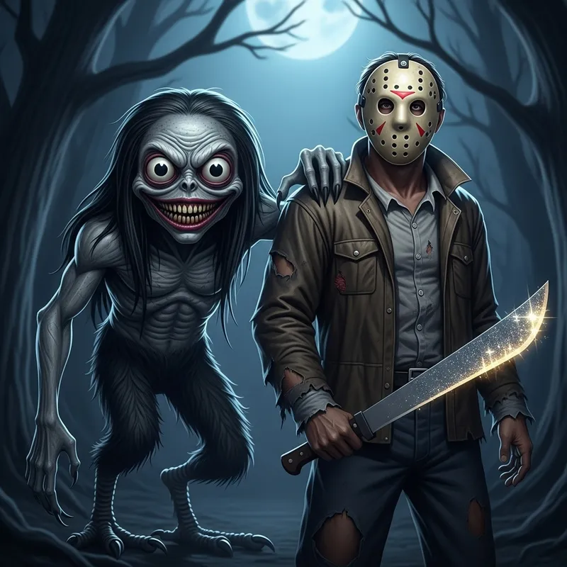 MOMO vs Jason: Terrifying Encounter in Horror Scene