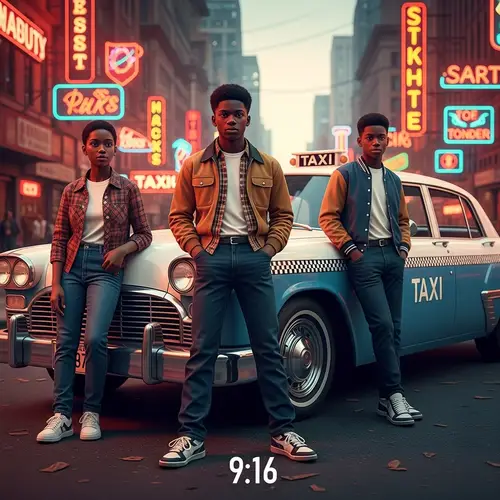 Vintage Street Scene Artwork - Retro Style Digital Rendition