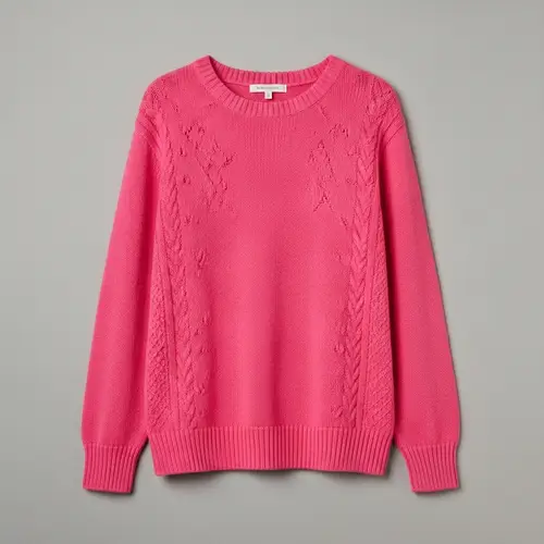 Cozy & Vibrant Pink Sweater for Warmth | Knitted Design