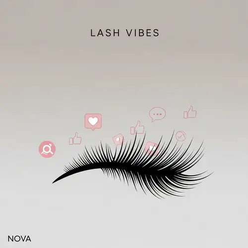 Stylized Eyelashes & Social Media Icons Cover Design