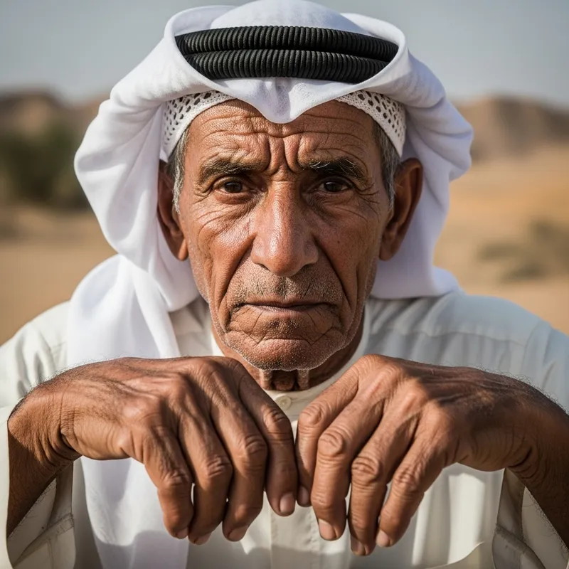 Elderly Arabian Gulf Man in Traditional Attire