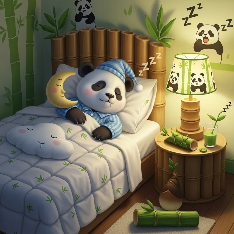 Cute Panda in Pajamas - Adorable Kids Illustration Cute Panda in Pajamas - Adorable Kids Illustration