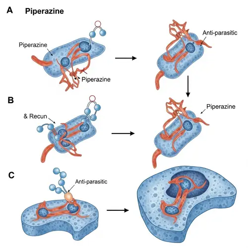 Mechanism of Action of Piperazine: Anti-Parasitic Effects Illustrated