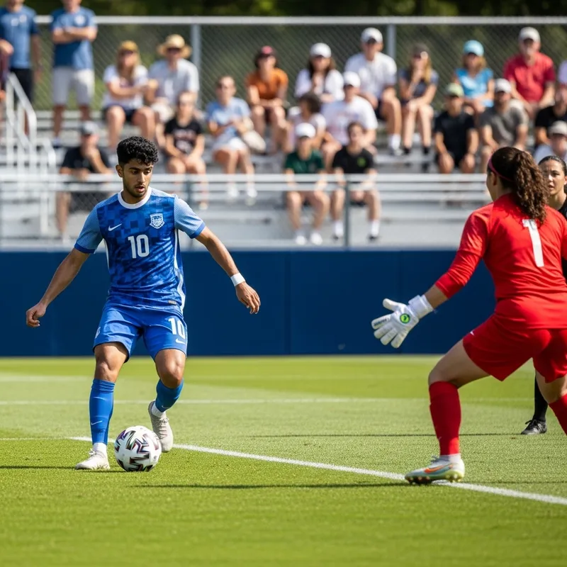 Exciting Soccer Scene: South Asian Male Player Dribbling Ball