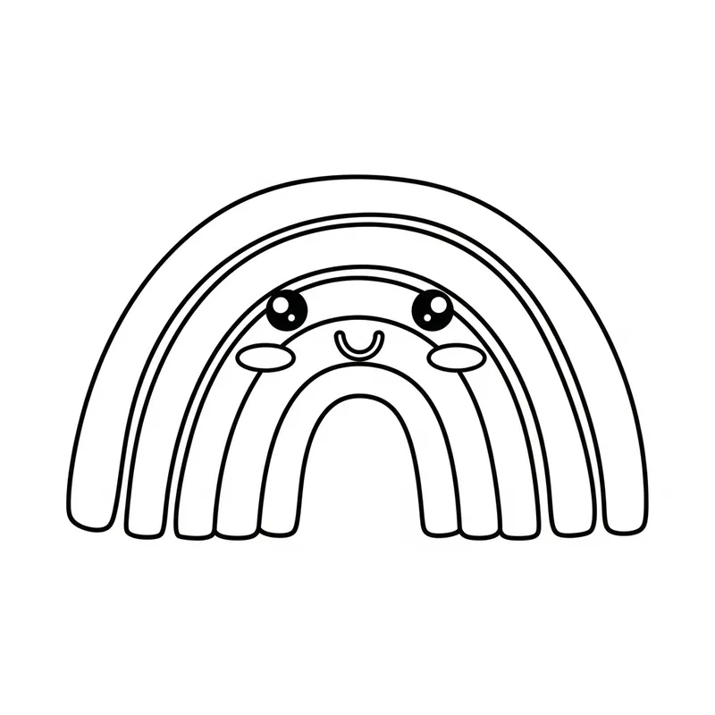 Adorable Rainbow Coloring Page for Toddlers