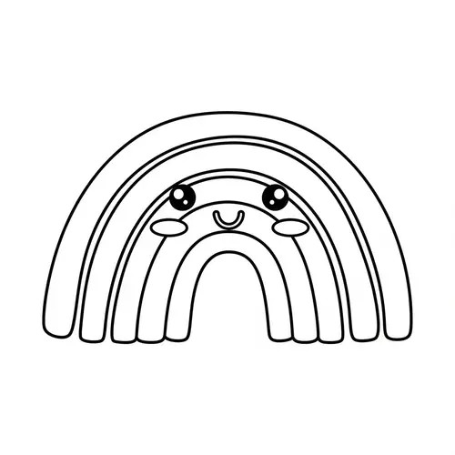 Cute Rainbow Coloring Page for 1-Year-Olds