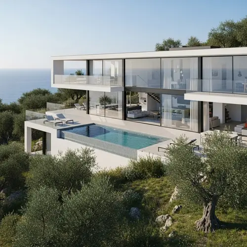 Modern Luxury Italian House on Cliff with Infinity Pool & Ocean Views