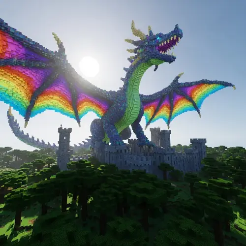 Minecraft Dragon Mod: Majestic Elemental Dragon in Voxel Game