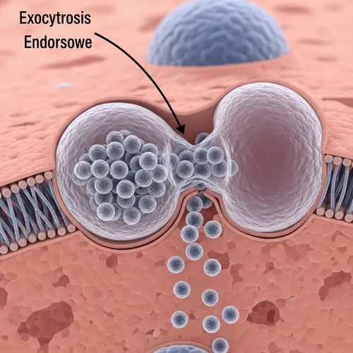 Illustration of Exocytosis Process in Cell Biology