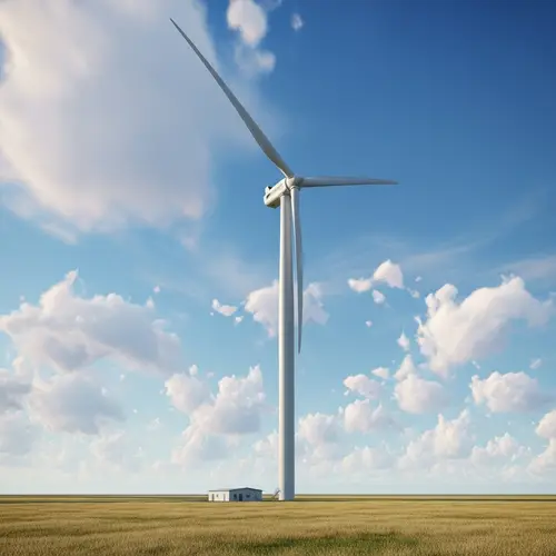 Modern Wind Turbine in Vast Field