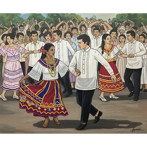 Cultural Bicol Pantomina Dance Celebration Painting