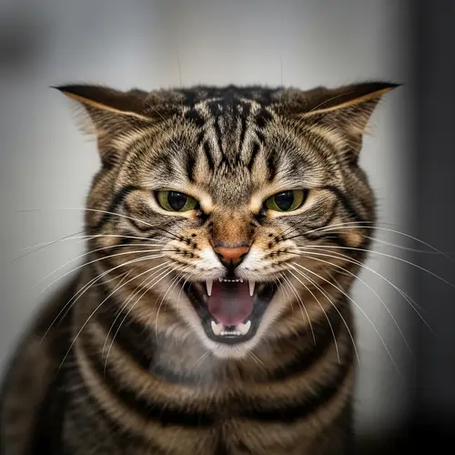 Angry Cat Displaying Agitation and Frustration
