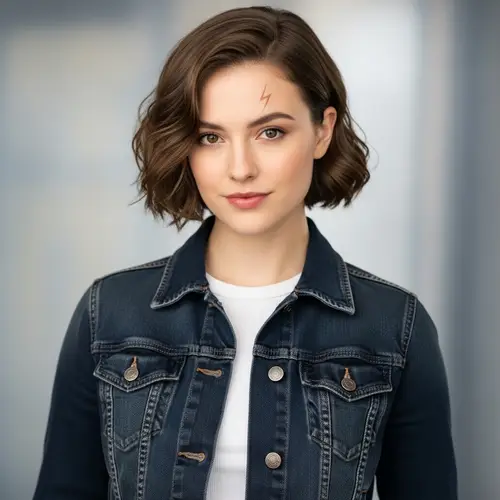 Graceful Lady Resembling Wizard School Student in Casual Attire