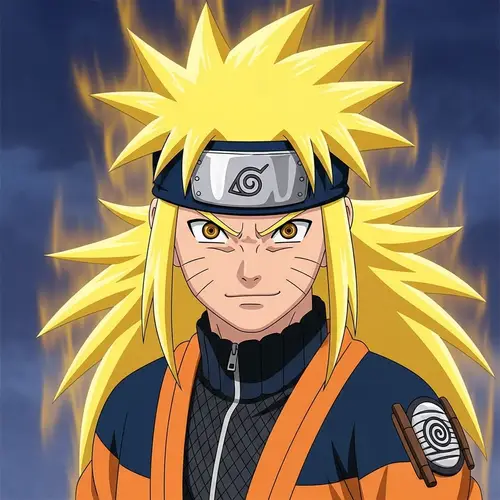 Powerful Martial Artist in Yellow Spiky Hair: Naruto with Sharingan Super Saiyan 3