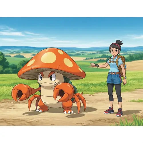 Explore Pokémon Parasect with Trainer in Lush Fields