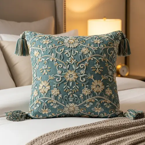 Luxurious Plush Pillow with Detailed Textured Cover