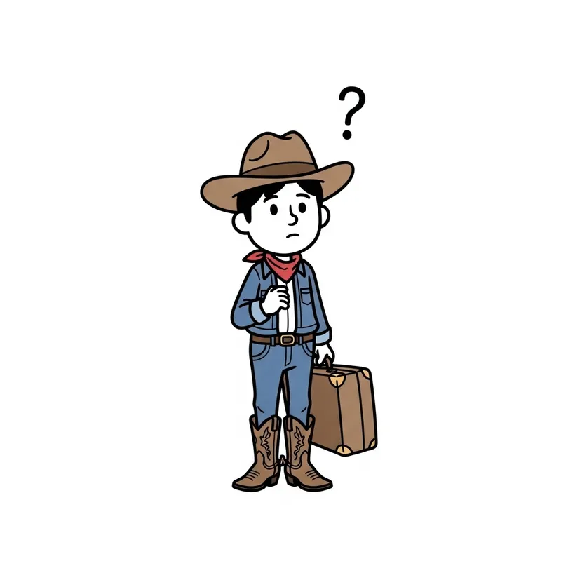 Alone Western Traveler Cartoon - Curious Character Design