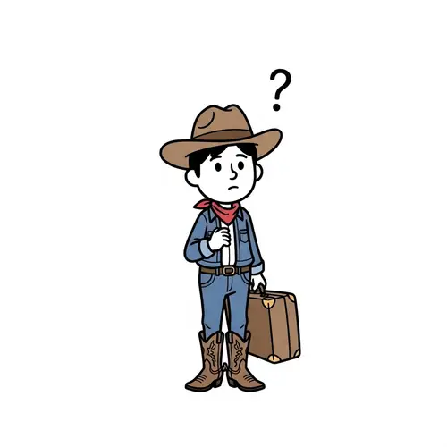 Curious Western Traveler Cartoon Character Design