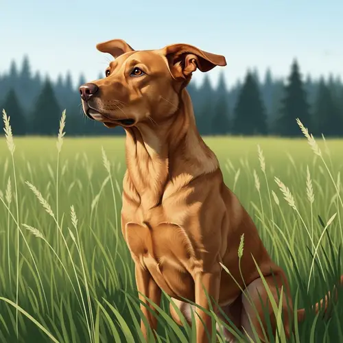 Pensive Labrador Retriever in Serene Field