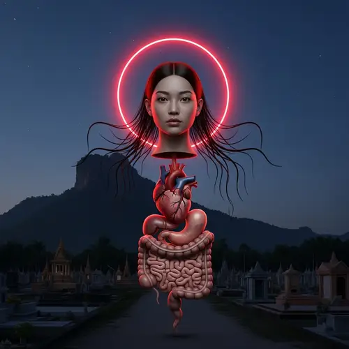 Twilight Nocturnal Female Spirit Artwork - Asian Esoteric