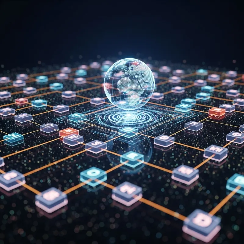 Abstract Blockchain Technology Visualization