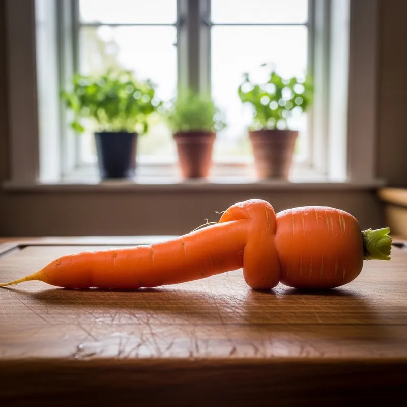 Vibrant Orange Carrot Shaped like Number 1 | Country Kitchen Freshness