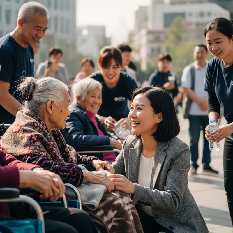 Empowering Leadership: Asian Leader Helping Others