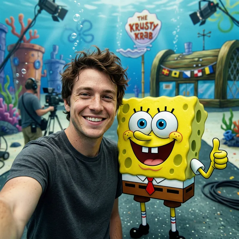 Selfie with SpongeBob: Ultra-Realistic Capture