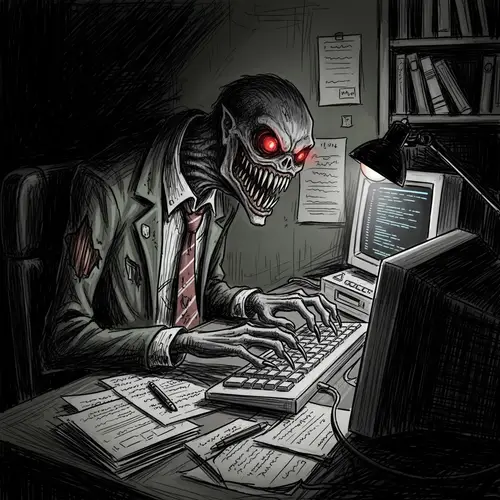 Dark & Gritty Monster Employee Art