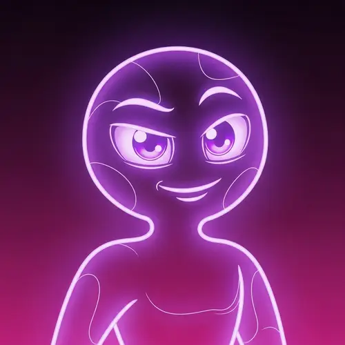 Neon Purple AI Mascot Design