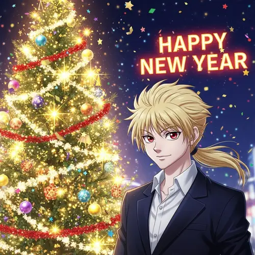 Blonde-Haired Character with Scarlet Eyes by New Year's Tree