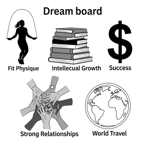 Achieve Life Goals with Dreamboard - Fitness, Growth, Success, Relationships, Travel