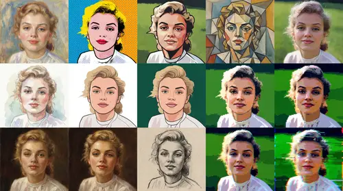 3x3 Grid of Popular Art Styles