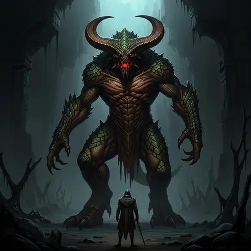 Intriguing Fantasy Creature in the Shadows