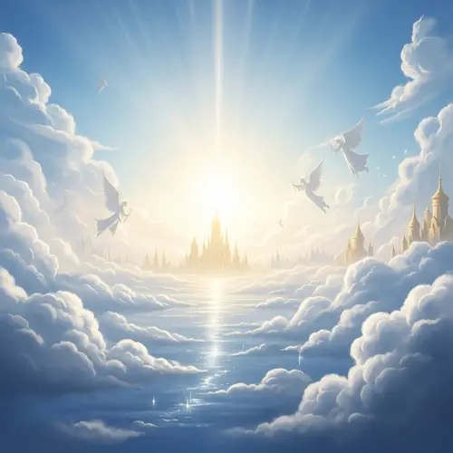 Ethereal Heaven: Serene Cloudscapes and Angelic Figures