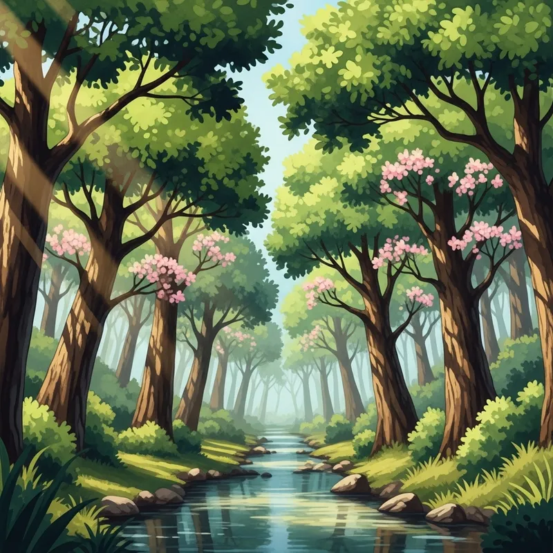 Mystical Forest Watercolor Art | Enchanted Woods