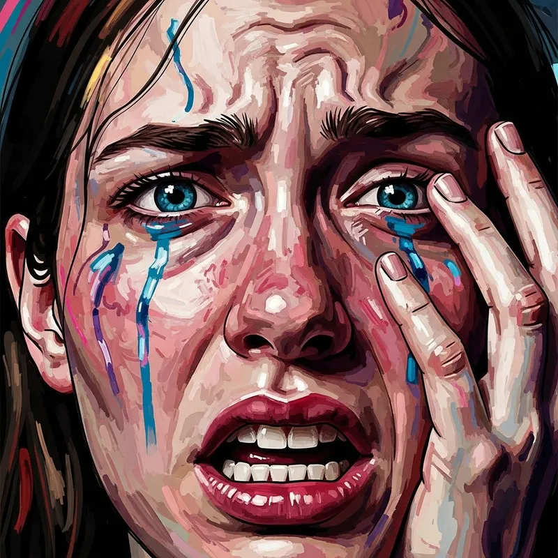 Capturing Inner Turmoil: Abstract Expressionism Portrait of Anxiety